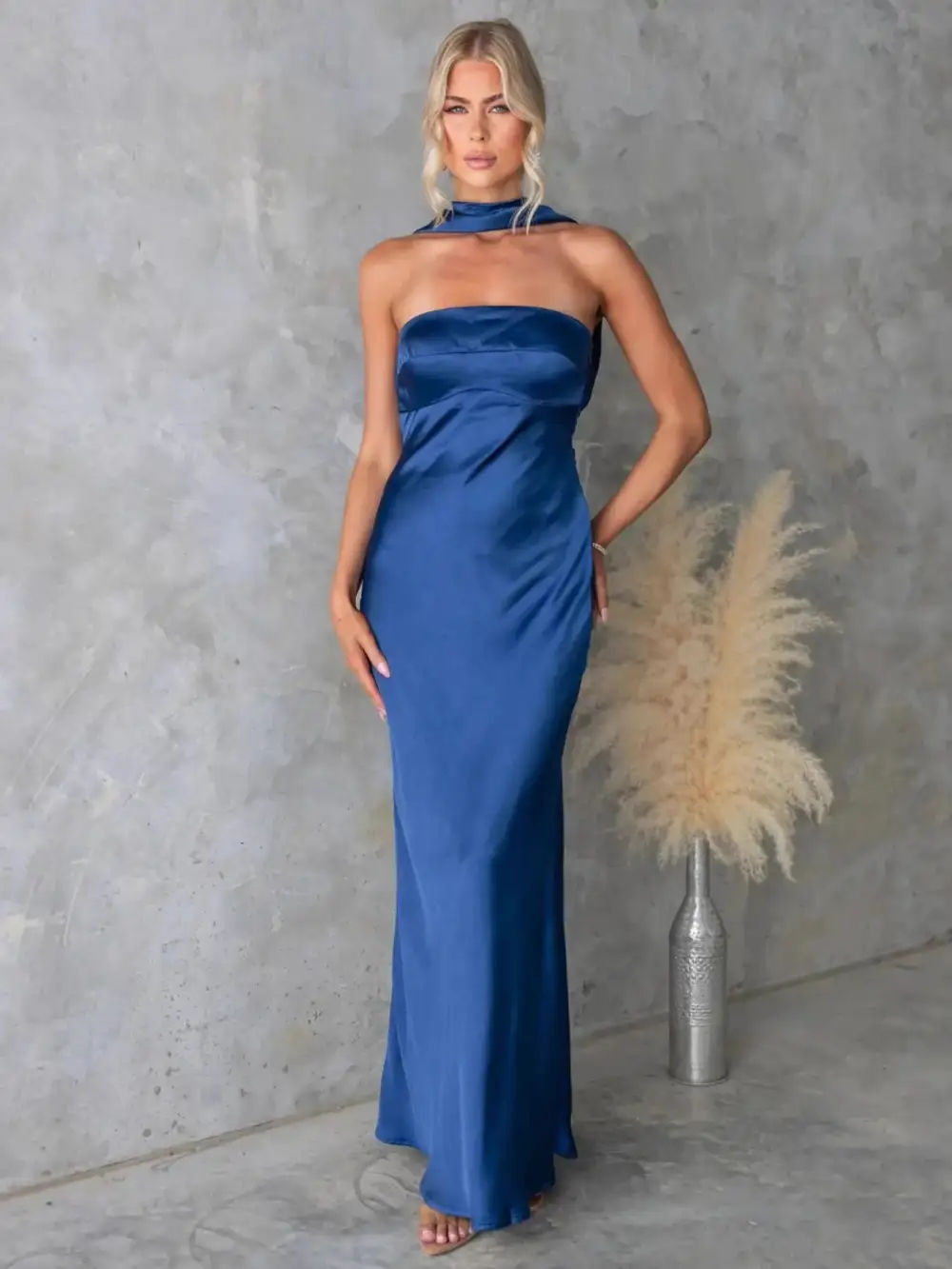 Lightweight Feel Satin Maxi Dress