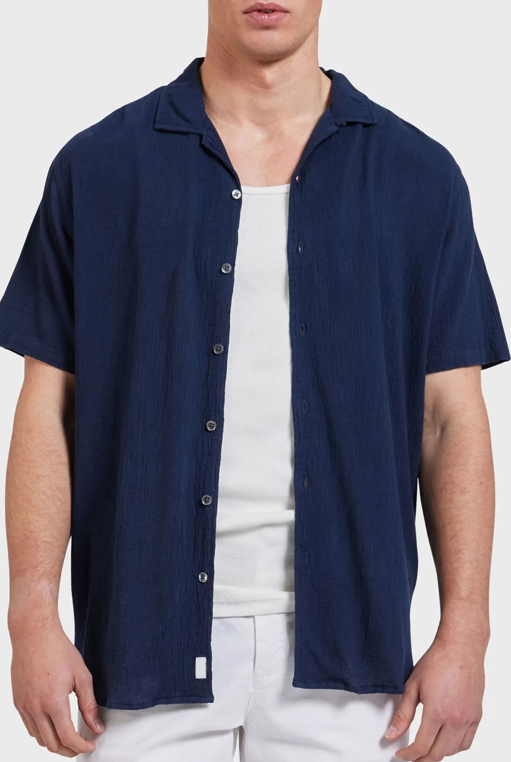 Peach Textured Short Sleeve Shirt