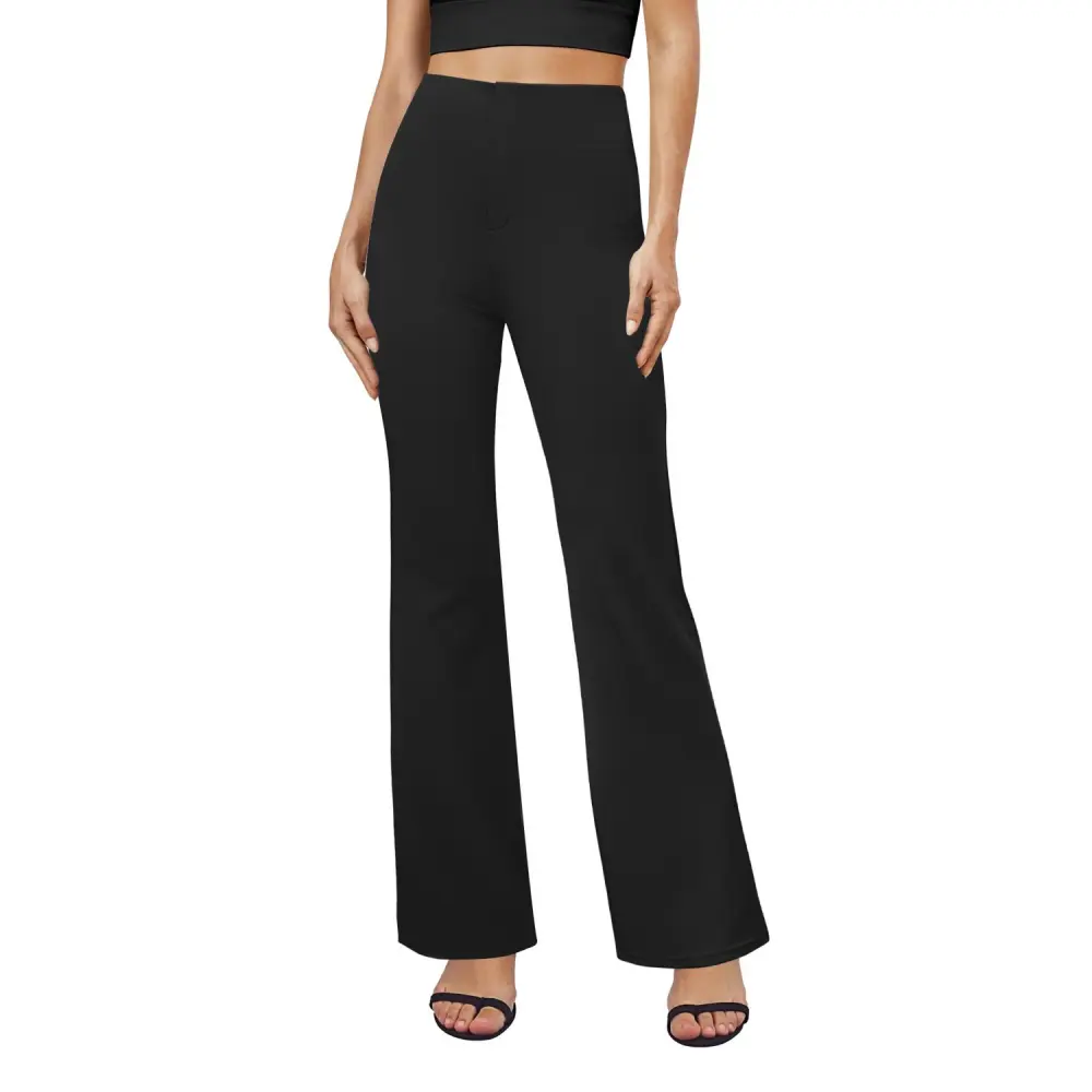 Women's High-Waisted Yoga Pants – Flared Leg with Pockets & Tummy Control