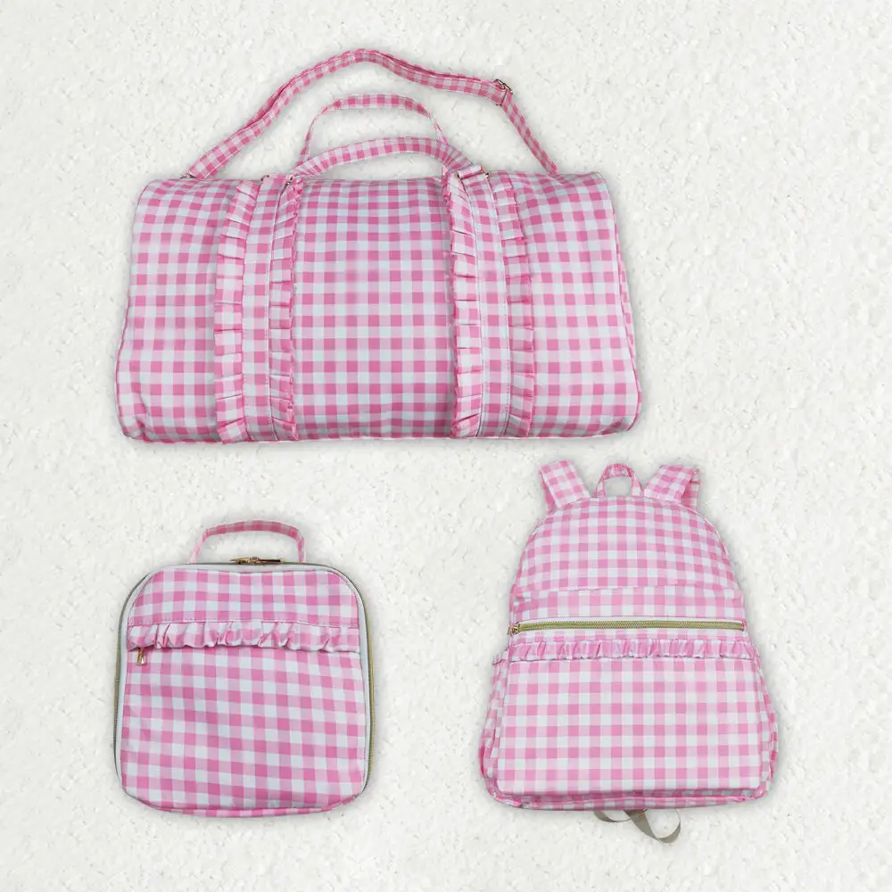 Travel Bag, Backpack, Lunchbox Bag, Three-Piece Set Pink