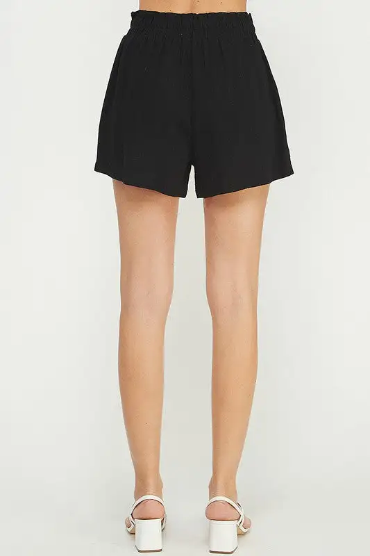 Refined Linen Buckle Shorts
