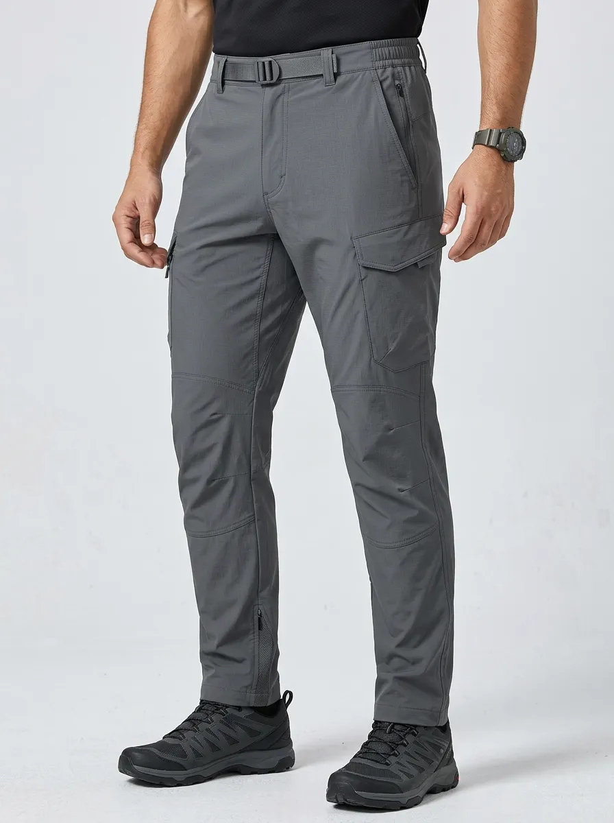 Men's Outdoor Tactical Multi-Pocket Belted Cargo Pants