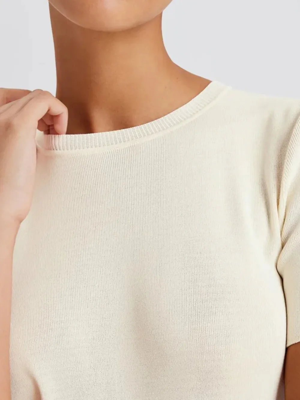 Casual Style Short Sleeve Top Tees Ecru