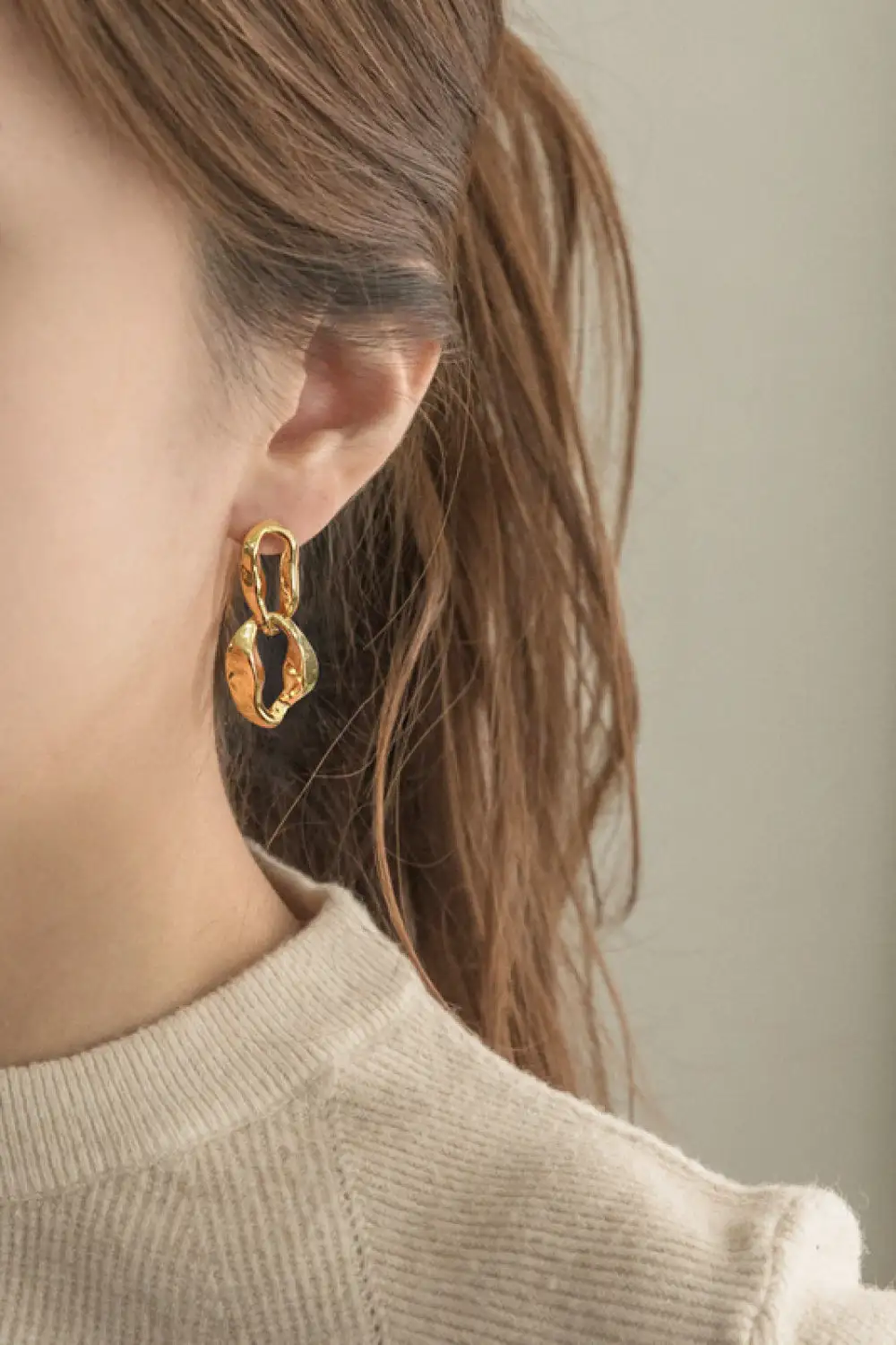 K Plated Copper Double Hoop Earrings