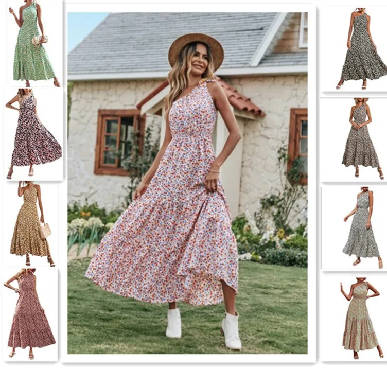 Summer Women's Bohemian Floral Dress Beach Holiday Large Swing