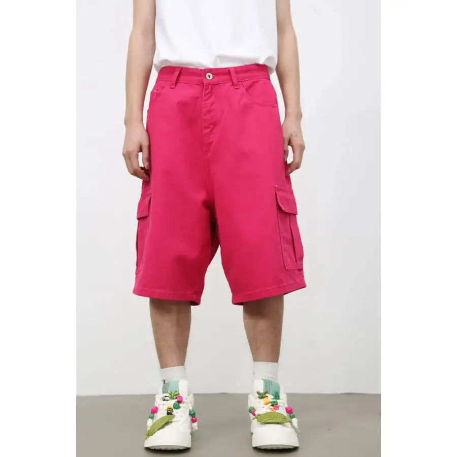 Men's Mid Rise Denim Shorts with Cargo Pockets