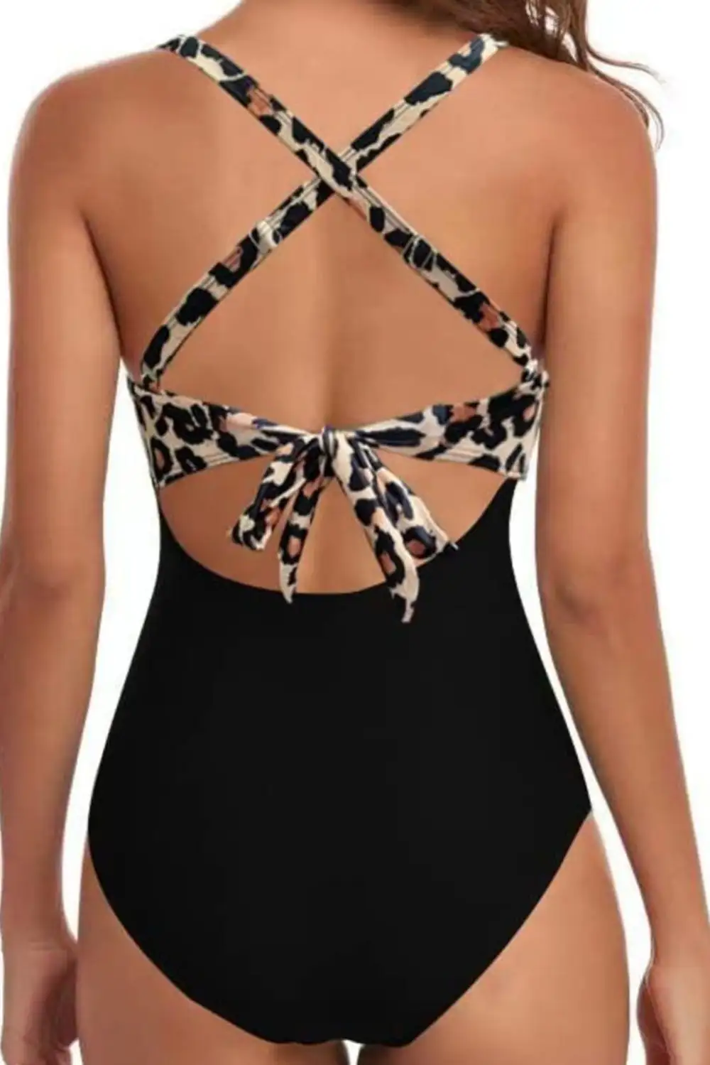 Tied Crisscross Panel Detail One Piece Swimsuit