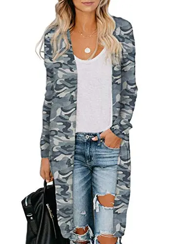 Womens2022FashionCasualOpenFrontPrintedCardigansSweatersThinCoatsJacketsOuterwear