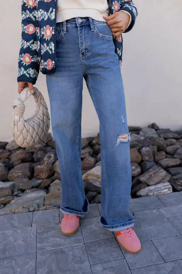 Structured Structured Essential Wide Leg Jeans
