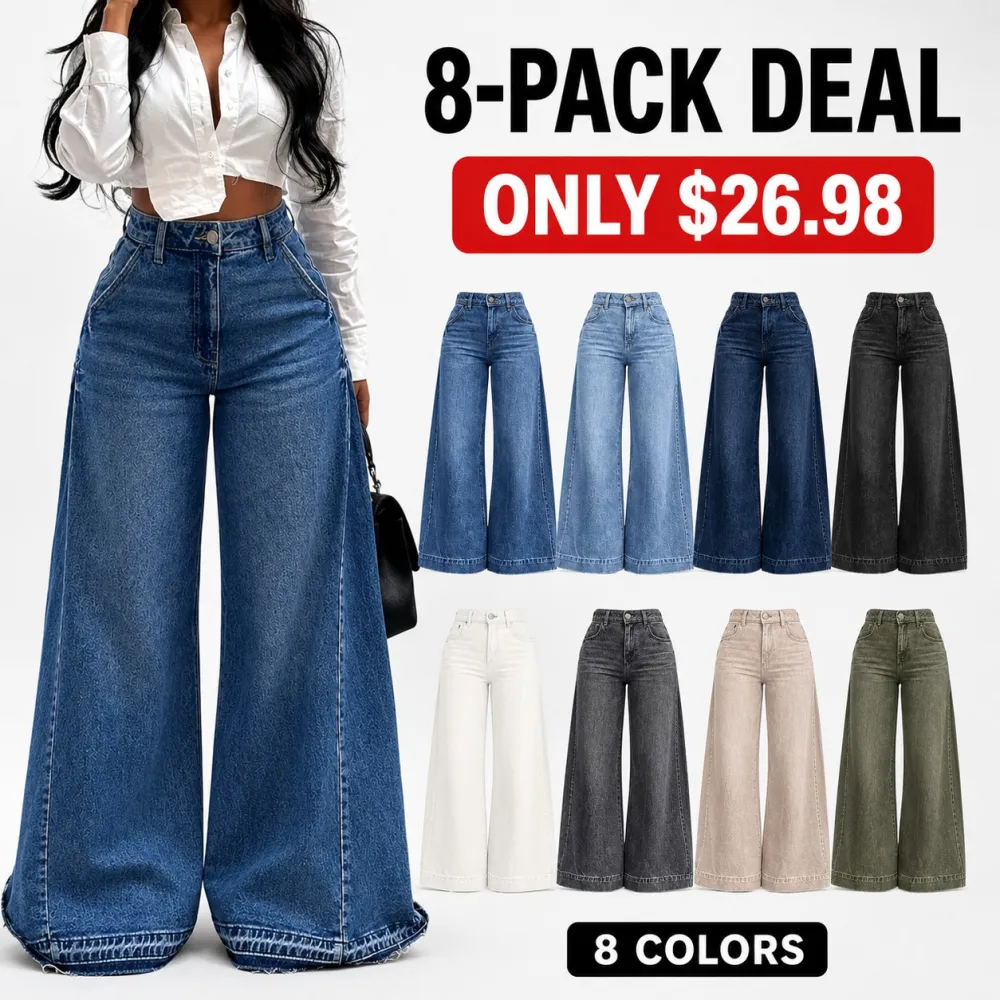 Women's High Waist Flare Wide Leg Jeans