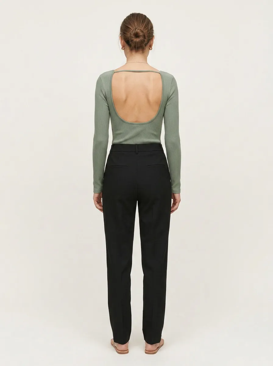 Women's Close Fit Ribbed Backless Camisole Top