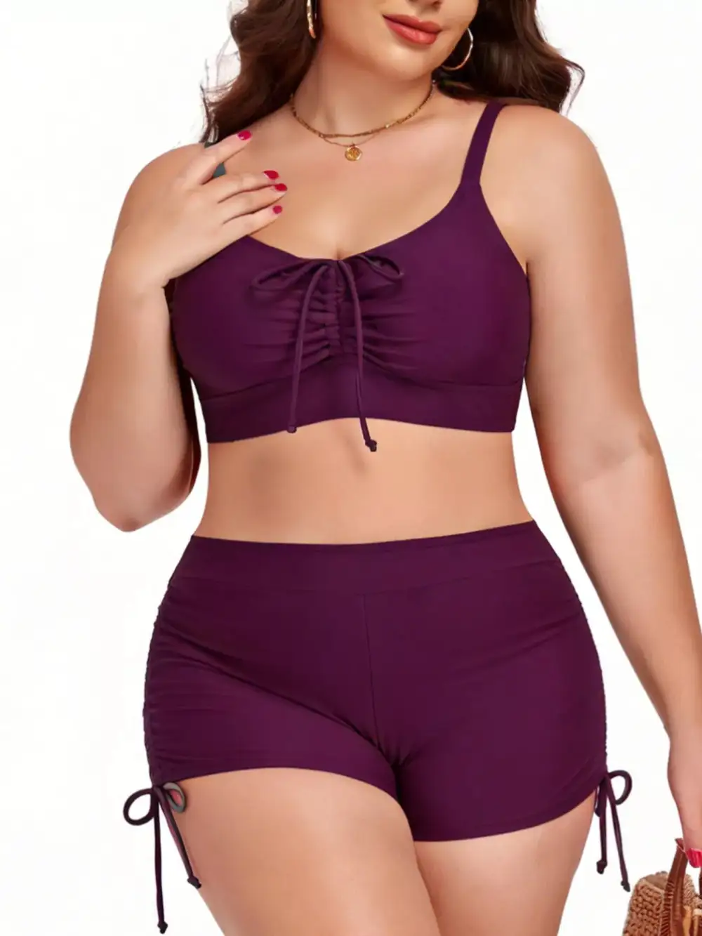 Ruched Two Piece Swim Set