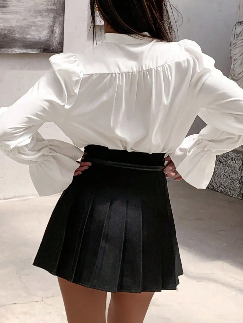 Casual Blouse With Elegant Bell Sleeves