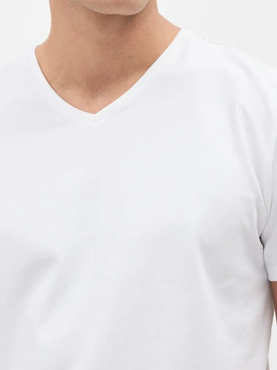 Bright White Short Sleeve V-Neck T-shirt