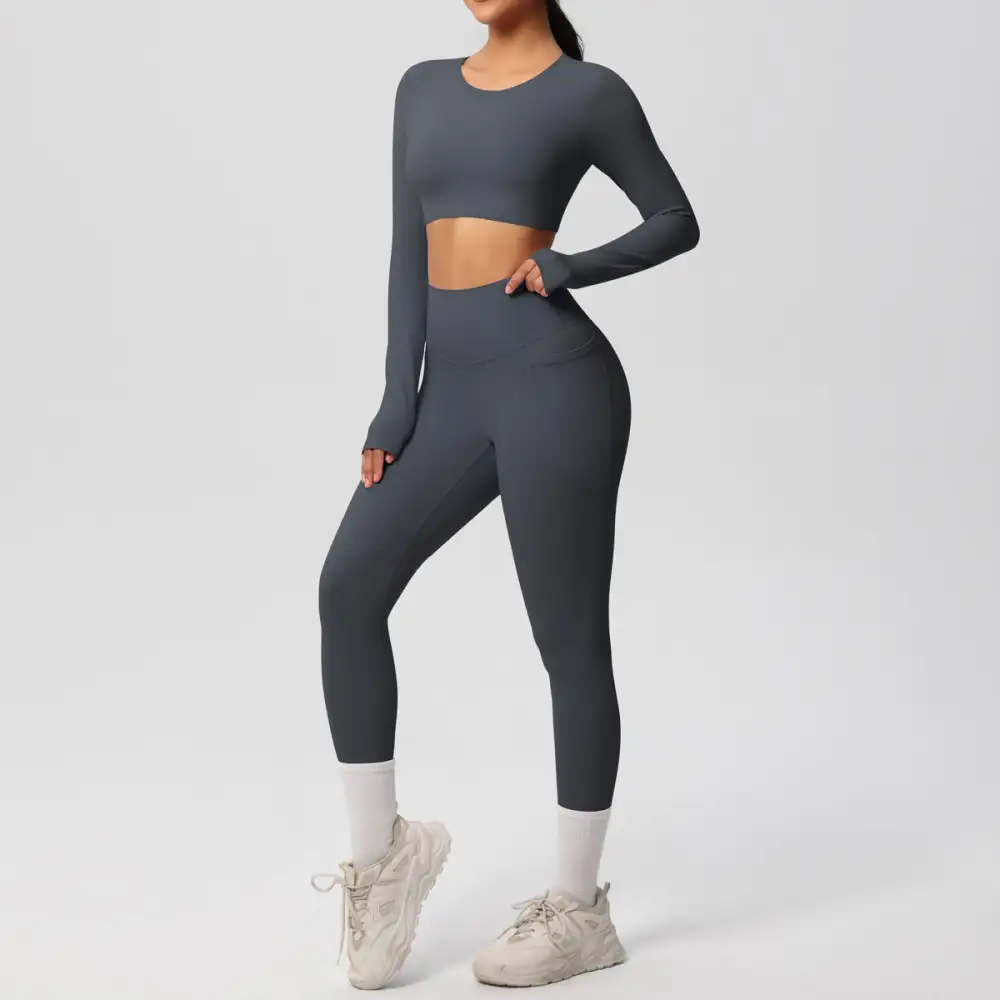 Brushed High-Waist Two-Piece Activewear Active Set