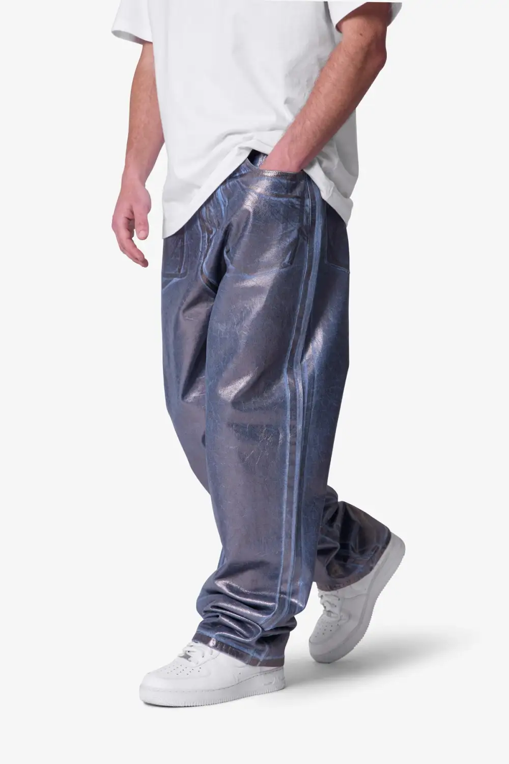 Ultra Baggy Chrome Sprayed Jeans