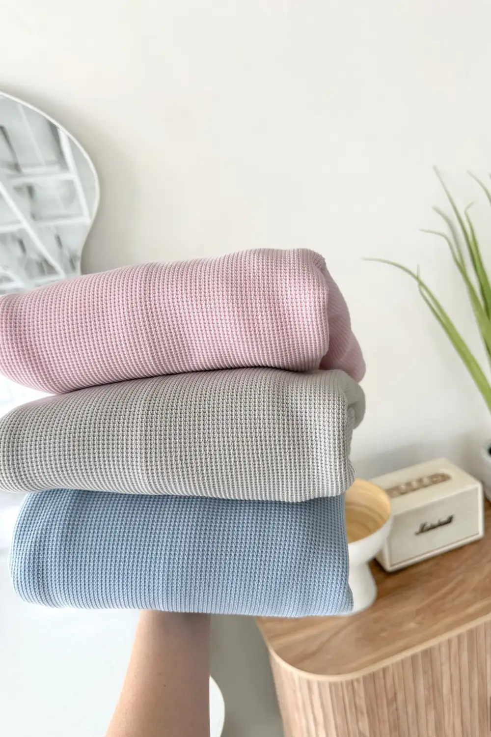 Tailored Waffle Knit Sweatshirt