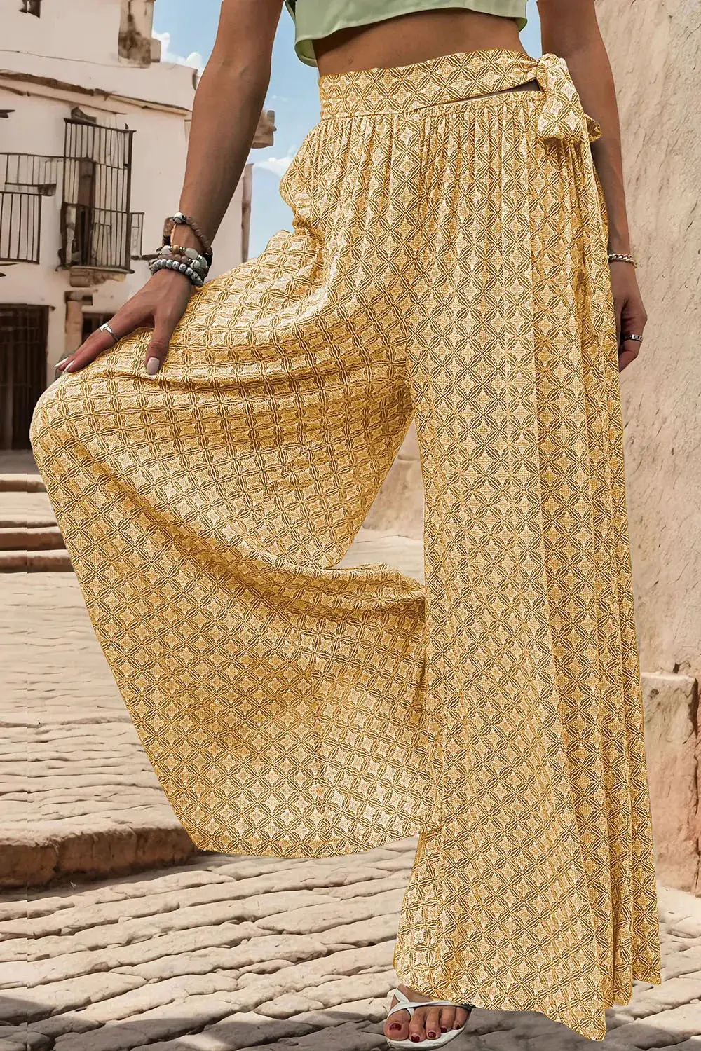 Soft Tie Waist Tie Detail Pants