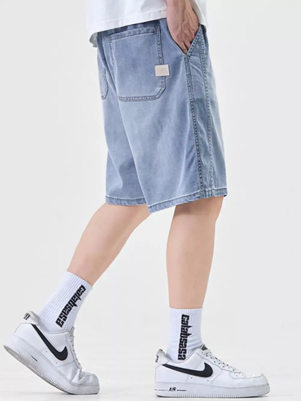 Men's Plus Size Casual Loose Fit Denim Shorts
