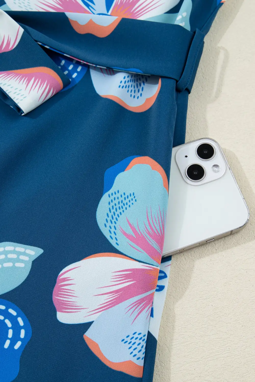 Floral Printed Tie Waist Dress Casual