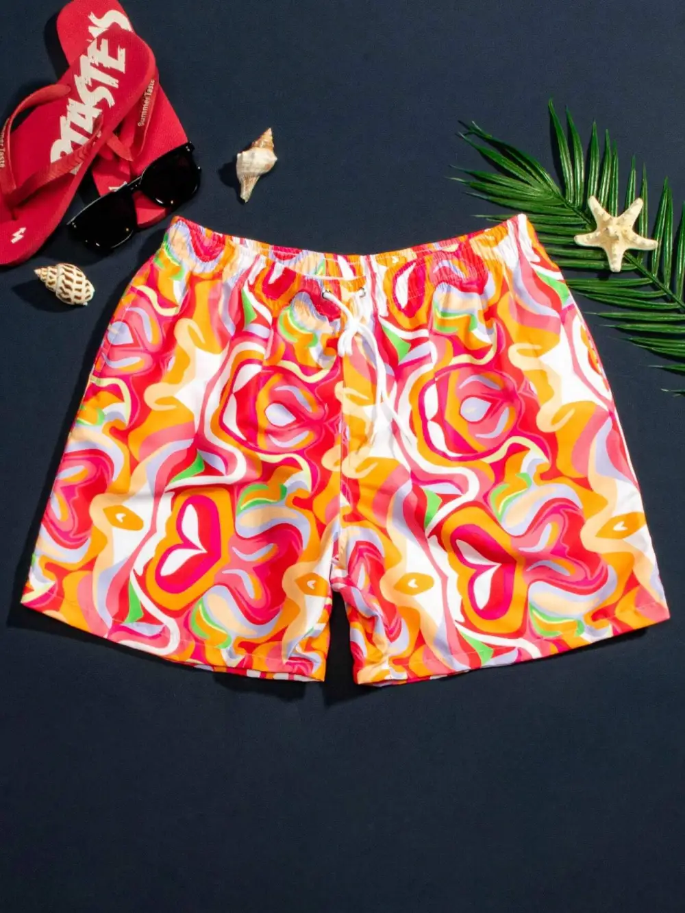 Men's Drawstring Stylish Allover Print Swim Trunks