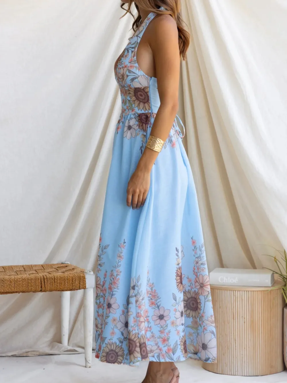 Finish Floral Printed Maxi Dress