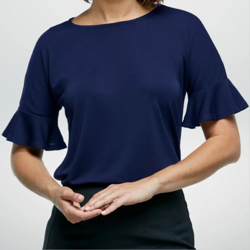 Women's Matte Jersey Round Neck Blouse