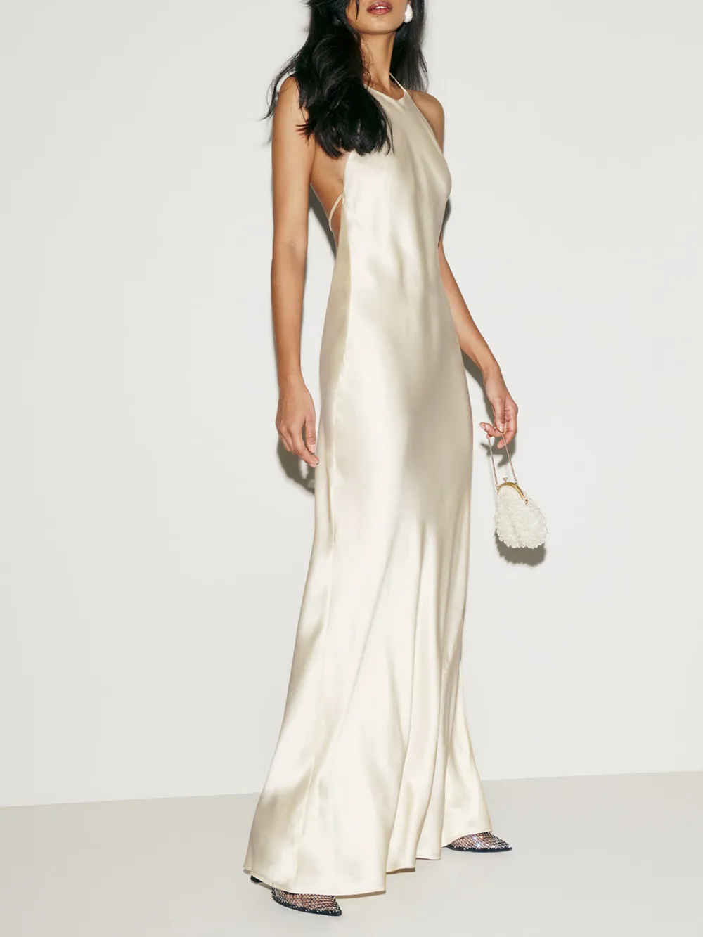 Halter Neck Silk Mermaid Style Dress