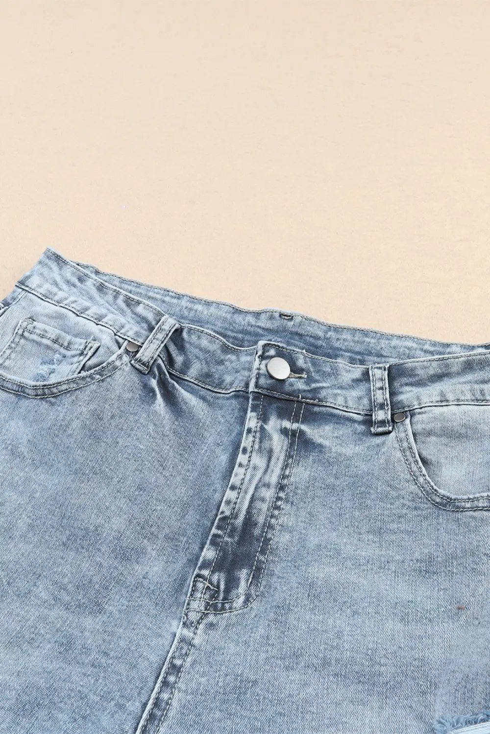 Frayed Slim Fit High Waist Denim Jeans