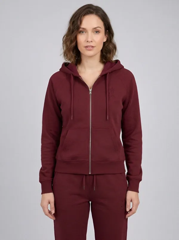 Women's Sage Green Kangaroo Pocket Drawstring Hood Zip-Up Hoodie Jacket & Jogger Set