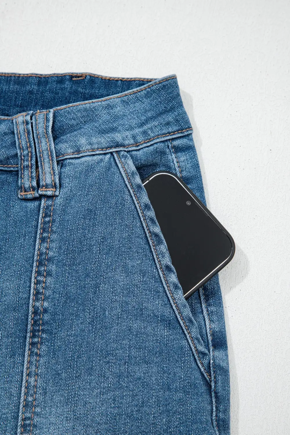 Sharp Straight Leg Denim Jeans