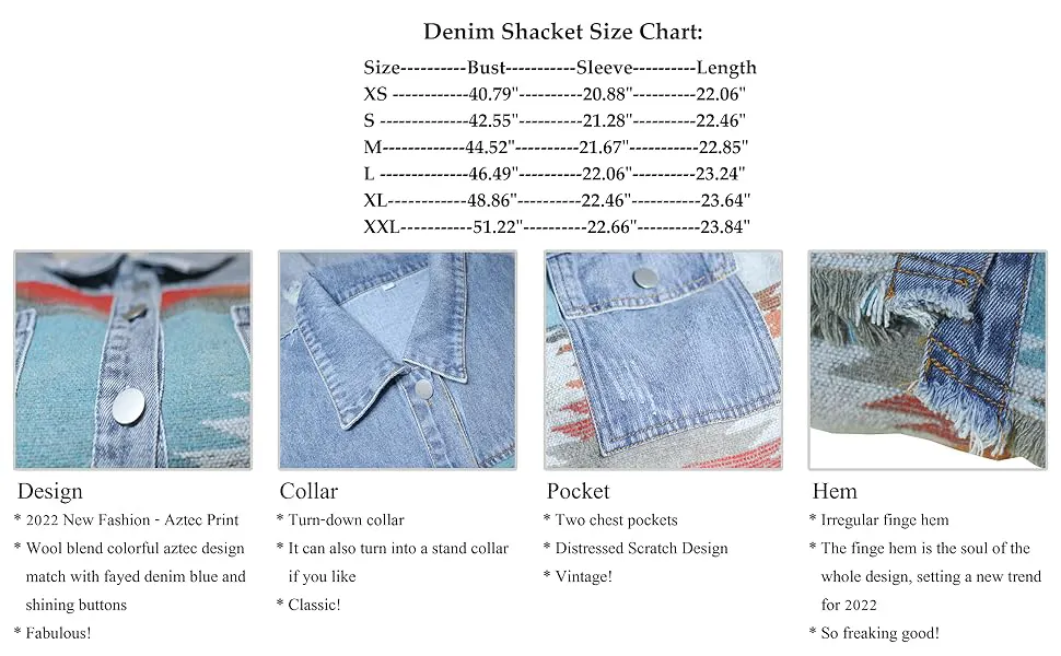 Women’s Aztec Denim Jacket – Vintage Vibes. Modern Edge. Effortless Style.