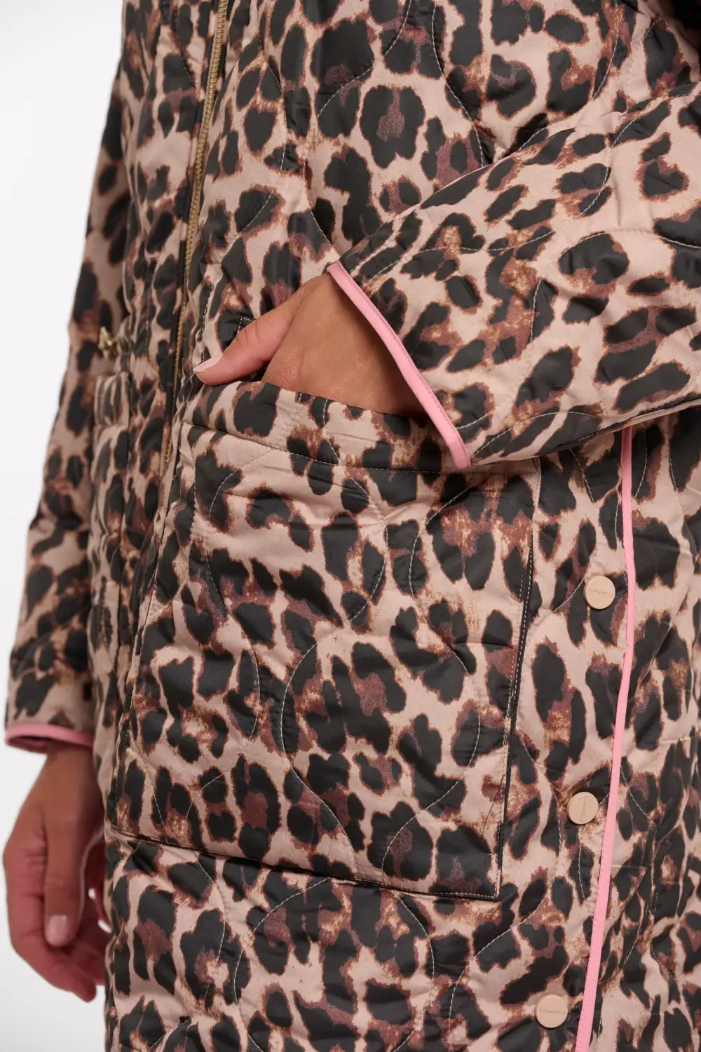 Leopard Quilted Long Coat