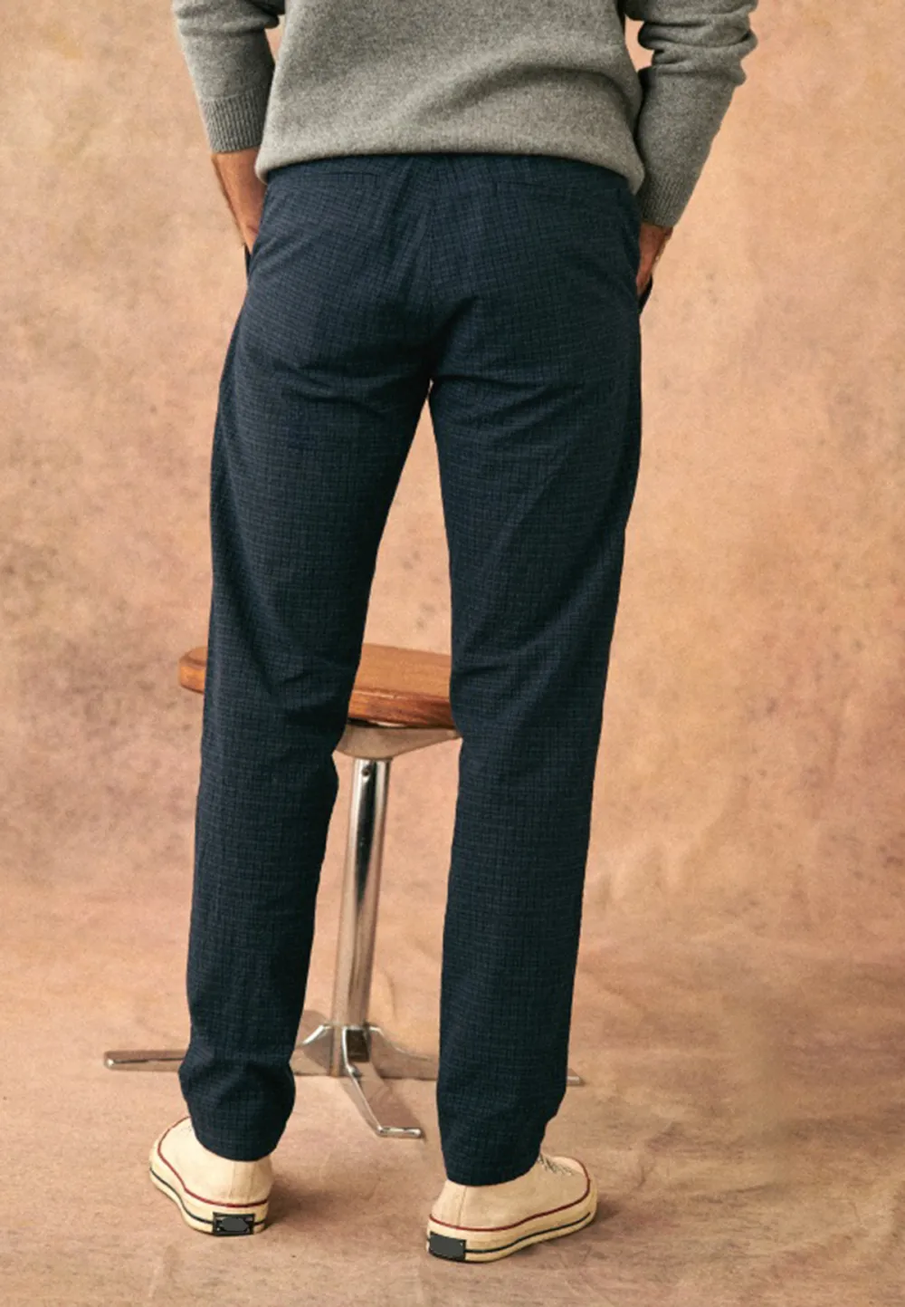 Olive Green Cotton Linen Blend Drawstring Trousers