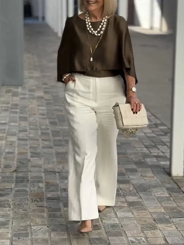 Top+ Pants+ Pearl Necklace+ Shoes -ONLY 26.95