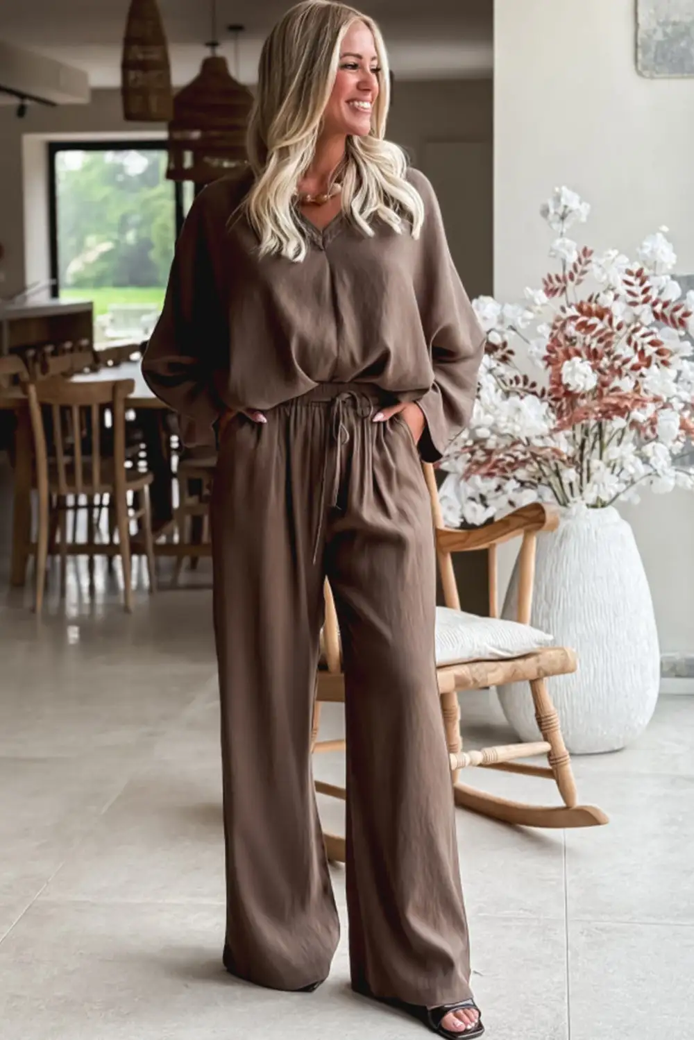 Long Sleeve Soft Pants Lounge Set Mood