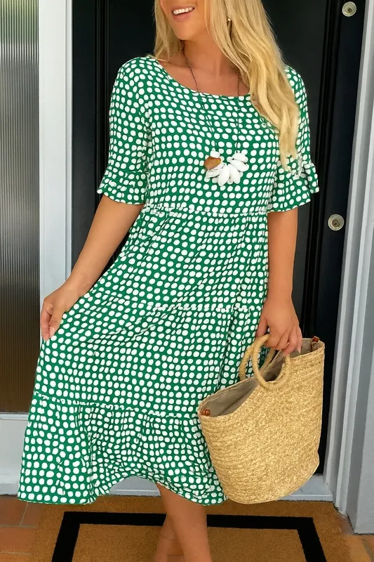 Short Sleeve Midi Dress