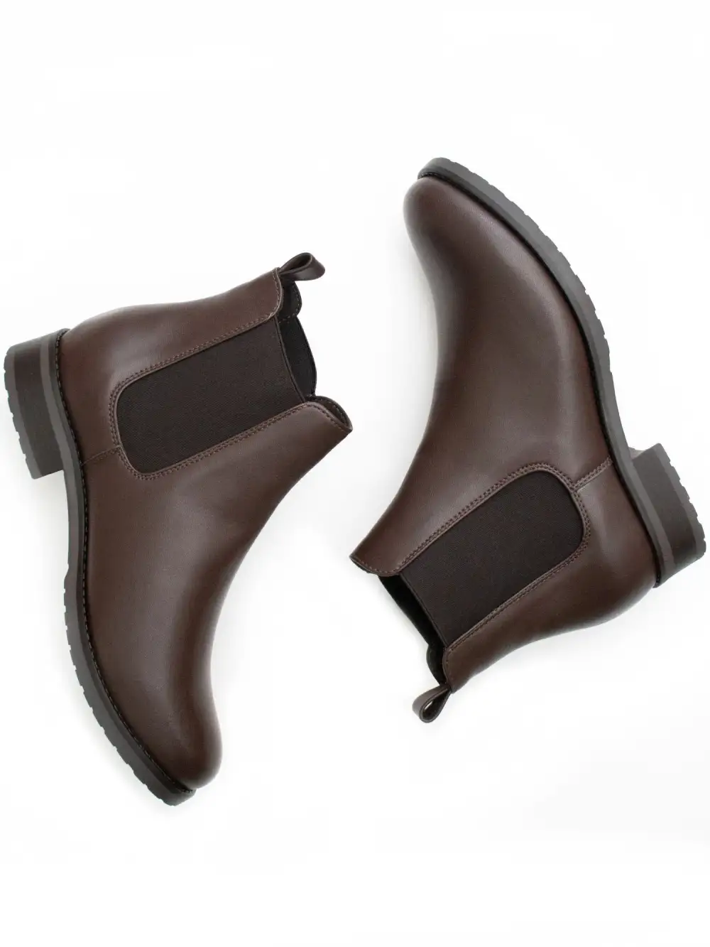 Women's Streamlined Casual Water Resistant Vegan Leather Chelsea Boots