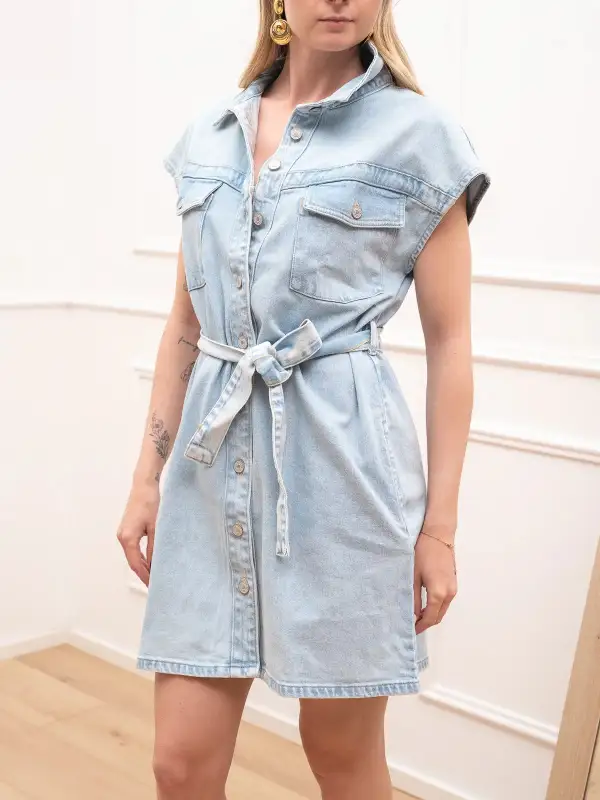 Mini Button Front Dress