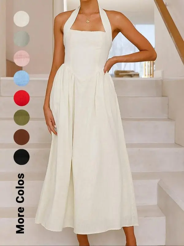 4PACK-Solid Color Sleeveless Dress