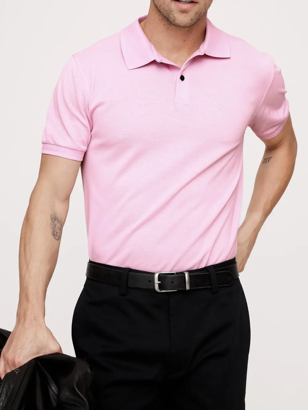Men's Cotton Stylish Simple Heavenly Pink Polo Shirt
