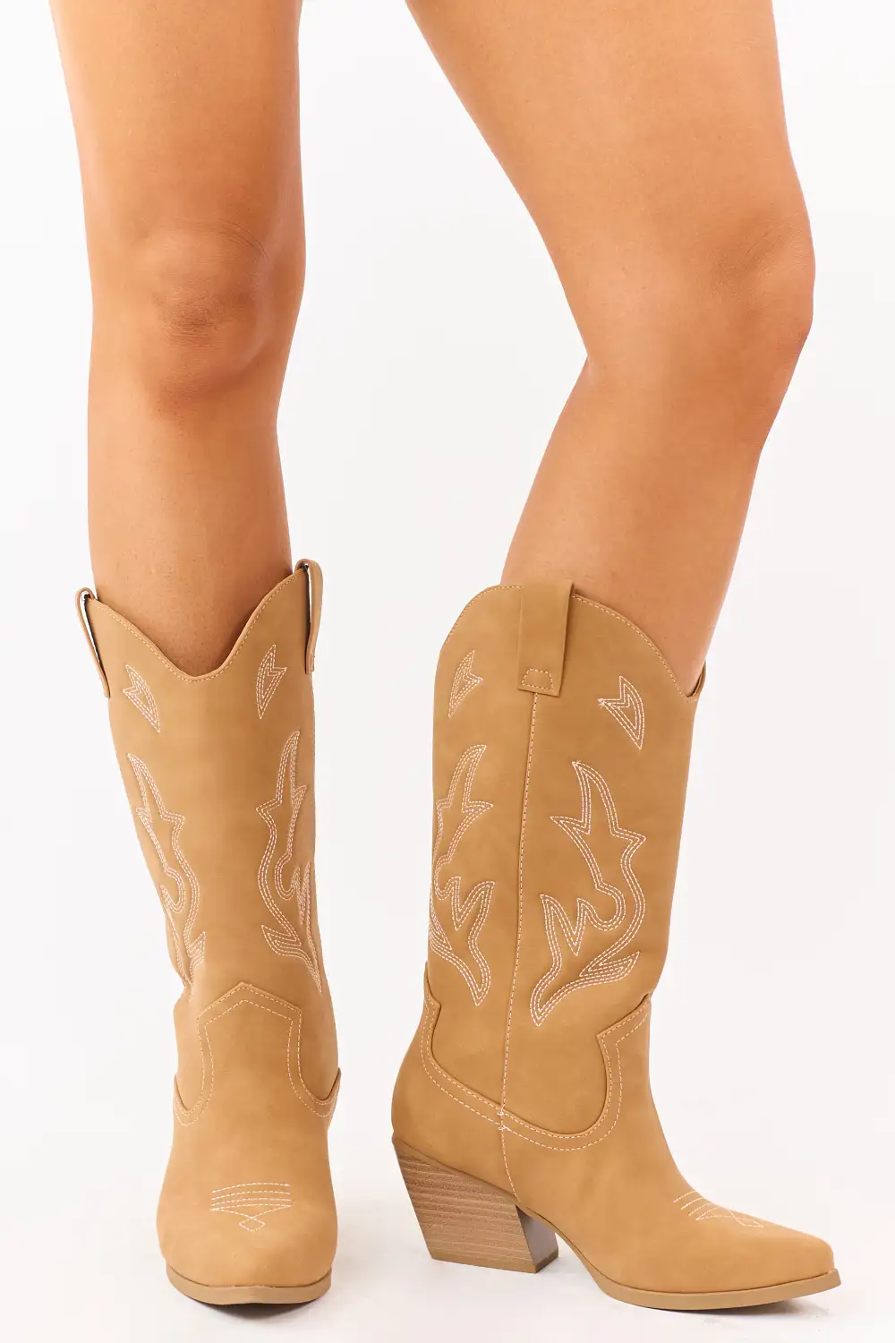 Copper Western Embroidered Cowboy Boots