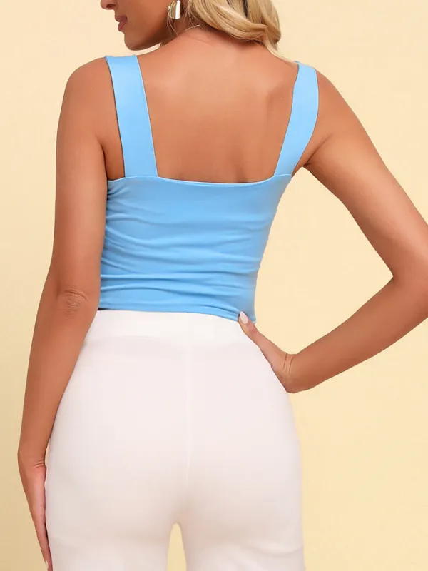 Square Neck Sleeveless Knit Top