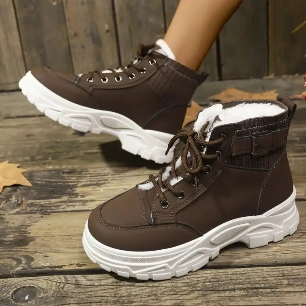 Plush Lining Lace Up Boots