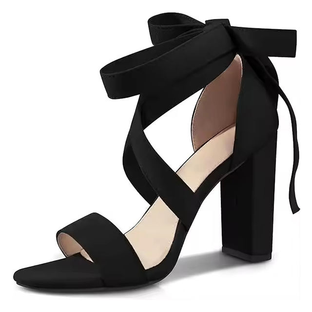 Valencia Suede Chunky Heel Sandals