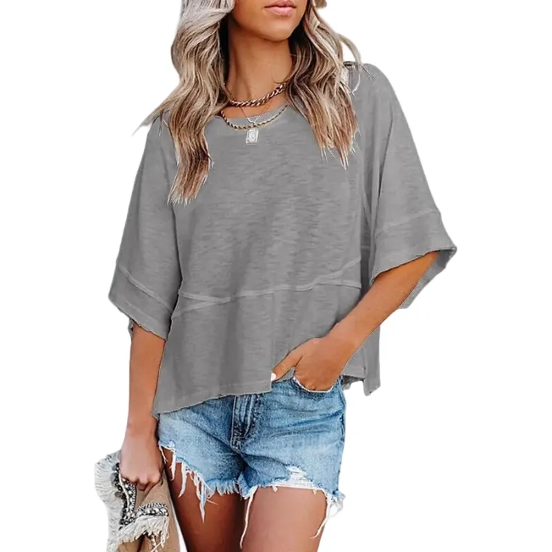 🌸Women's Crewneck Batwing Half Sleeve Top
