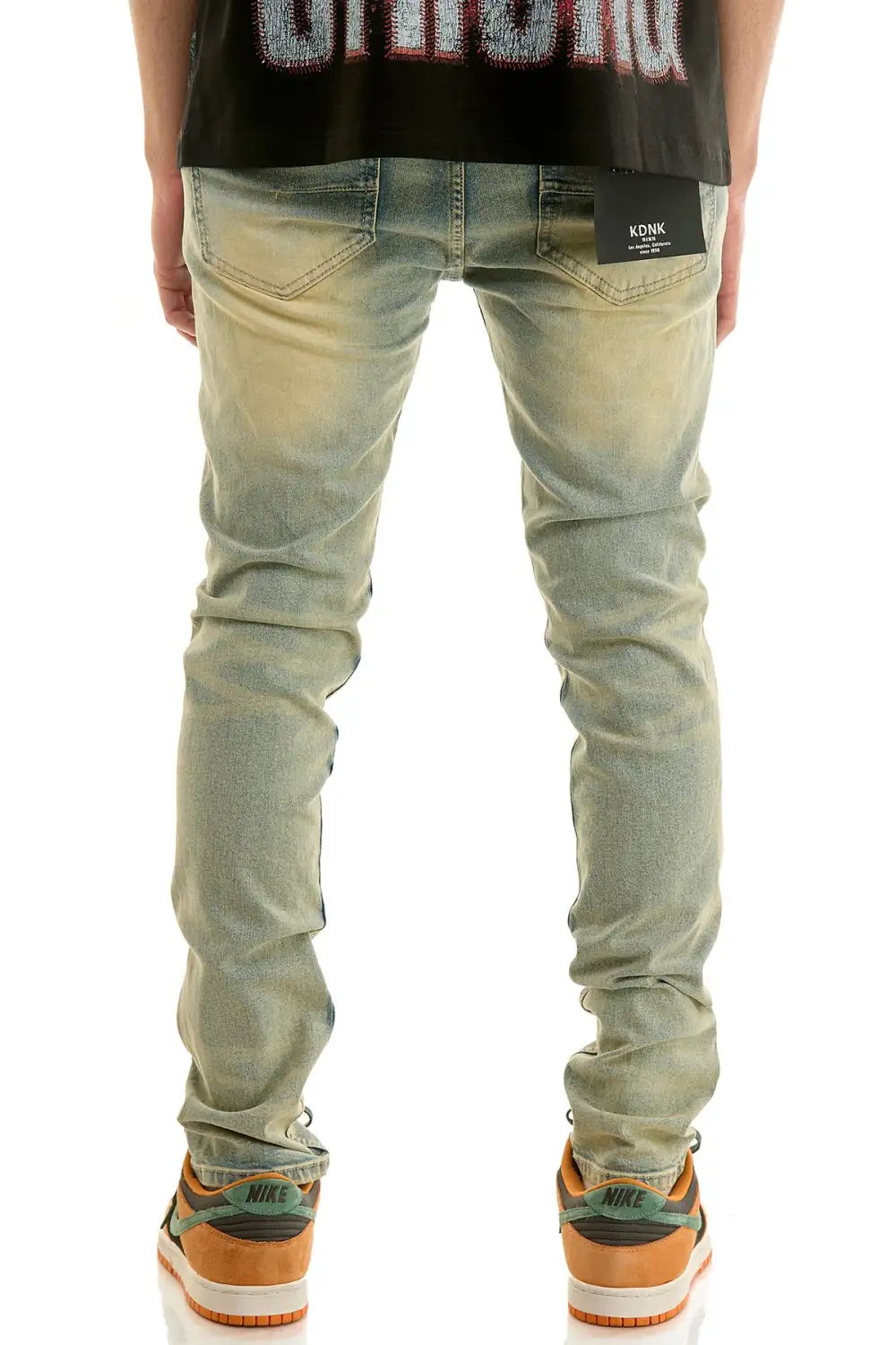 Men's Modern Skinny Distressed Zip Detail Jeans