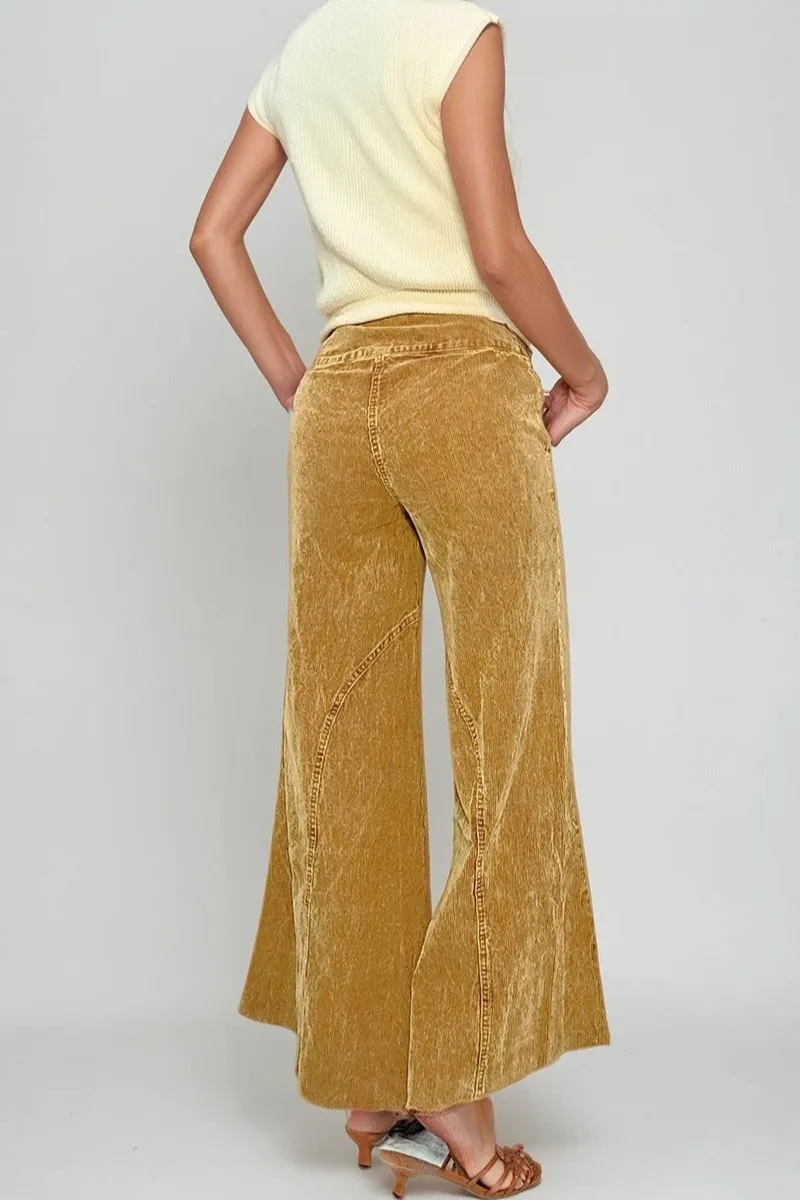 Roomy Wide Leg Cotton Blend Casual Pants