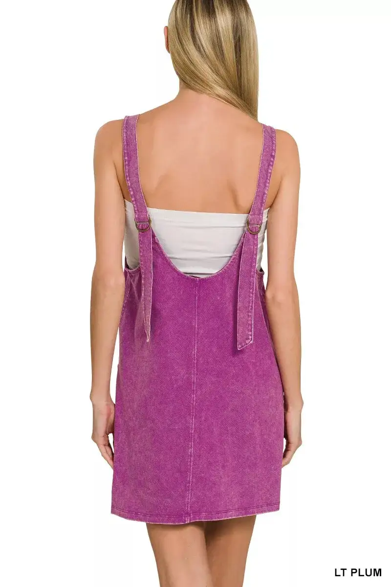Everyday Acid Washed Overall Knit Mini Dress