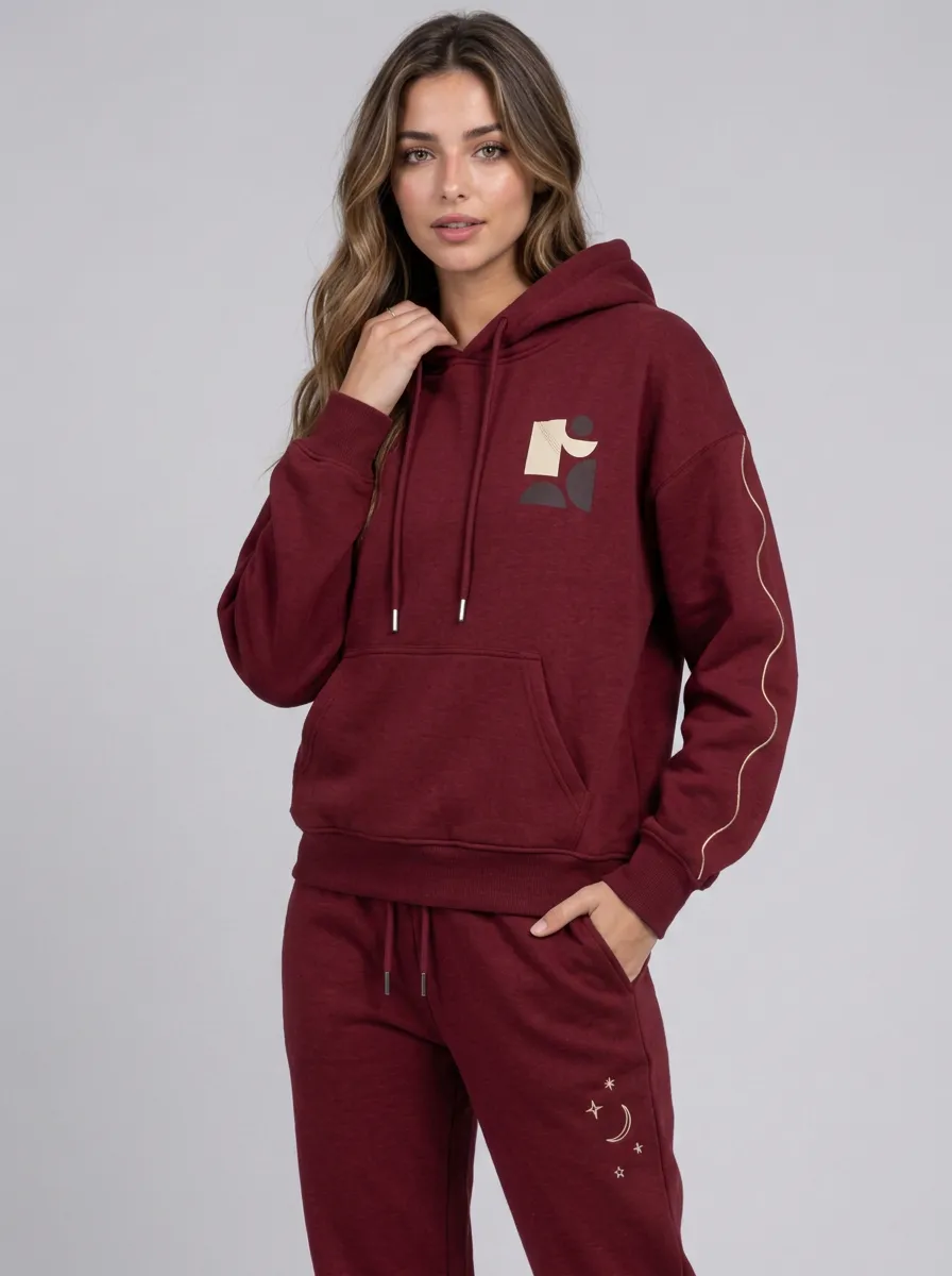 Women's Sage Green Cuffed Pants Solid Hoodie & Pants Set